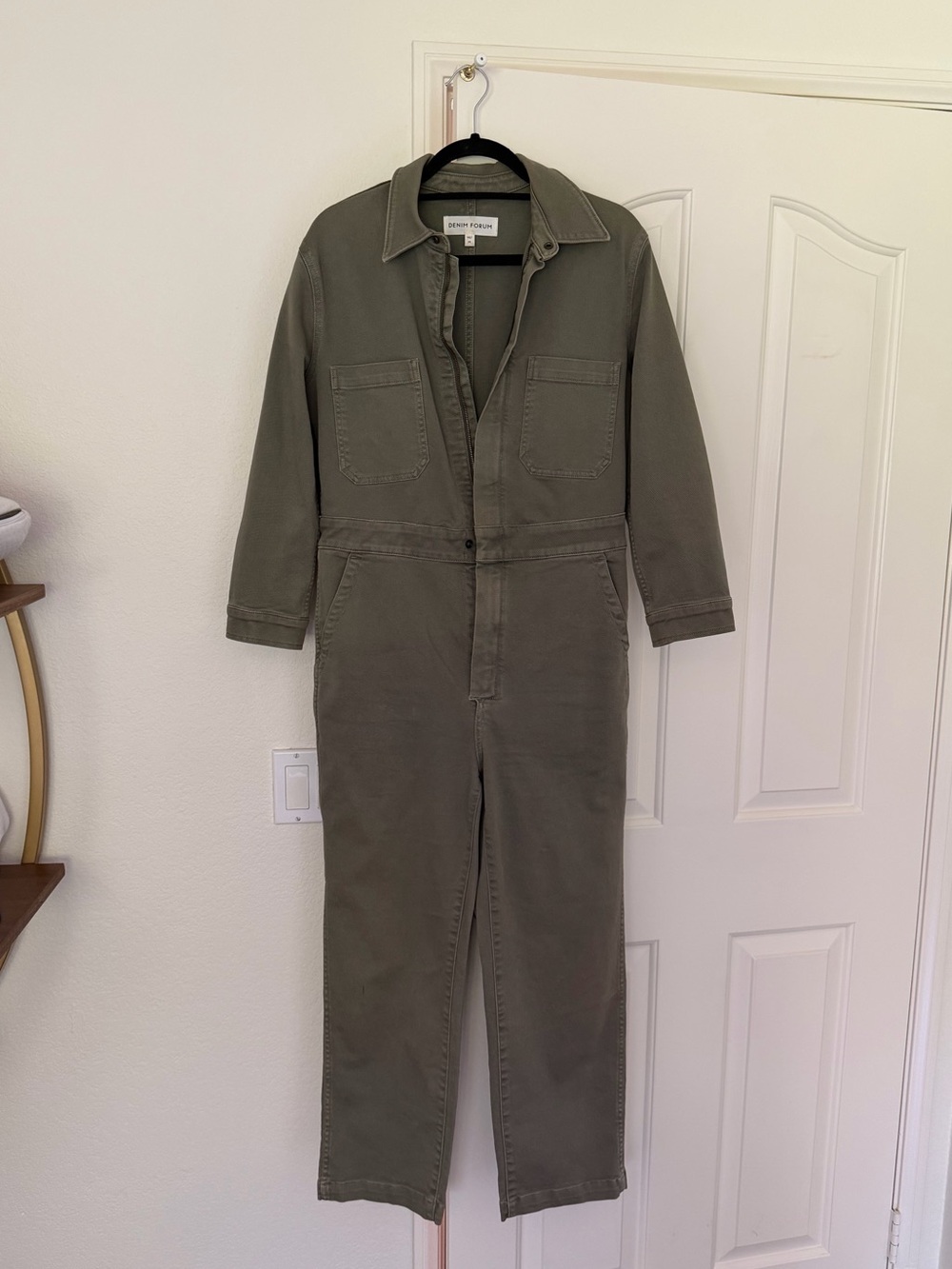 Denim Forum Olive Green Utility Jumpsuit